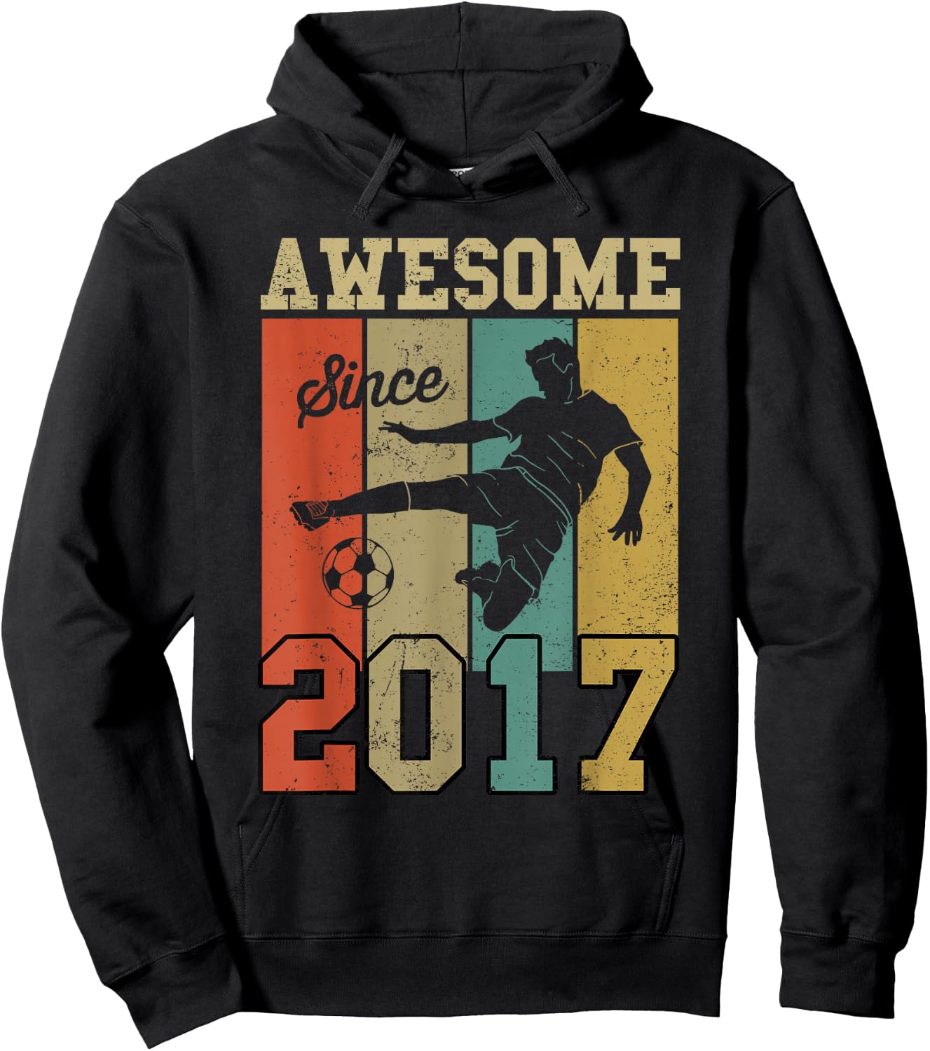 6th Birthday Shirts For Boys Soccer Awesome Since 2017 Hoodie - Hoodie | Black