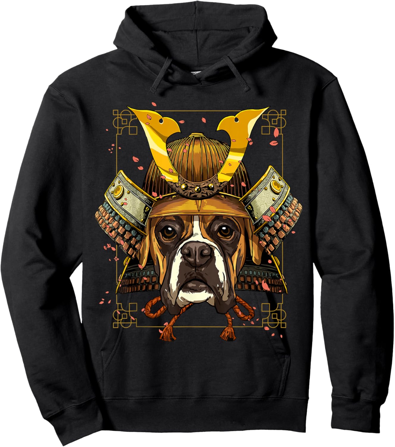 Samurai German Boxer Dog Lover Japanese Warrior Bushido Hoodie - Hoodie | Black