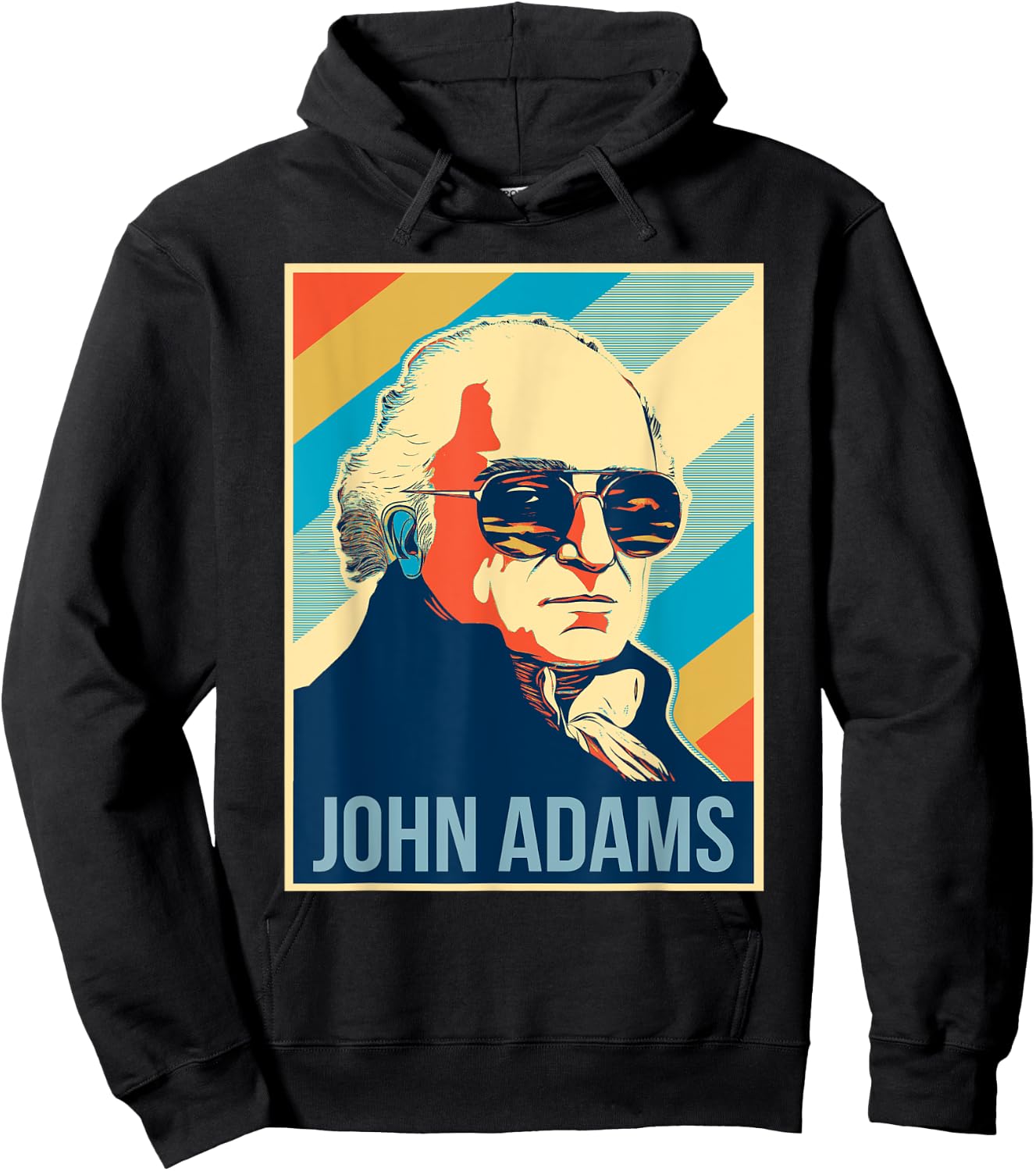 4th Of July John Adams President Retro Patriotic Hoodie - Hoodie | Black