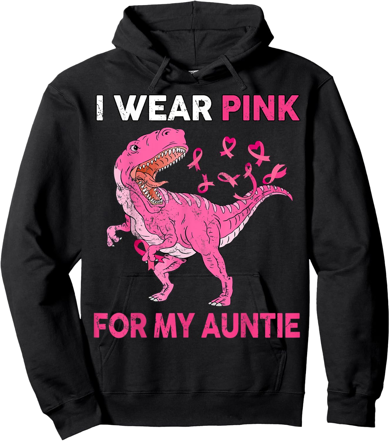 Breast Cancer Awareness Wear Pink for Auntie Kid Boy Toddler Hoodie - Hoodie | Black