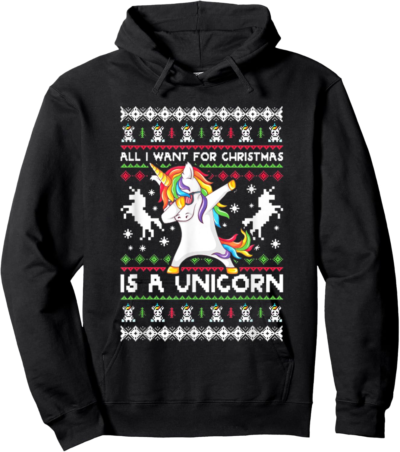 All I Want For Christmas Is A Unicorn Hoodie - Hoodie | Black