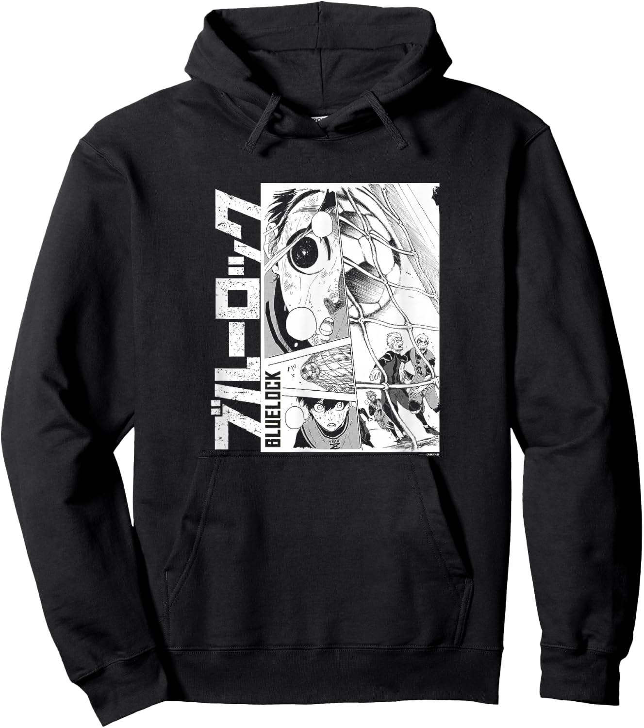 Blue Lock Yoichi Isagi Epic Goal Distressed Manga Panels Hoodie - Hoodie | Black