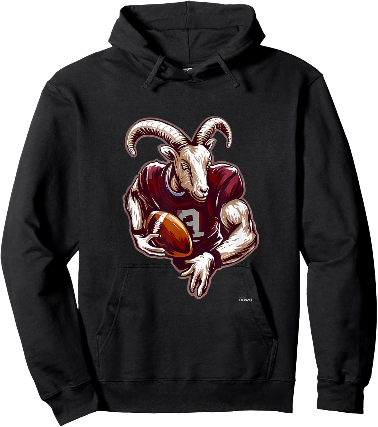 American Football Quarterback Receiver Running Back Goat Hoodie - Hoodie | Black