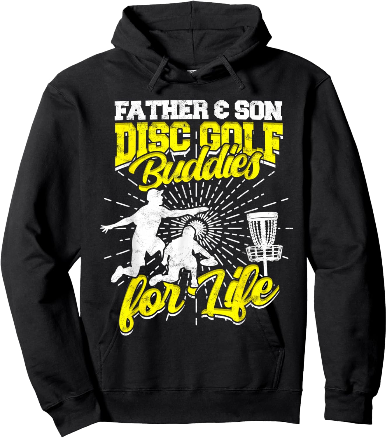 Father & Son Disc Golf Buddies For Life Basket Disc Golfing Hoodie - Hoodie | Black