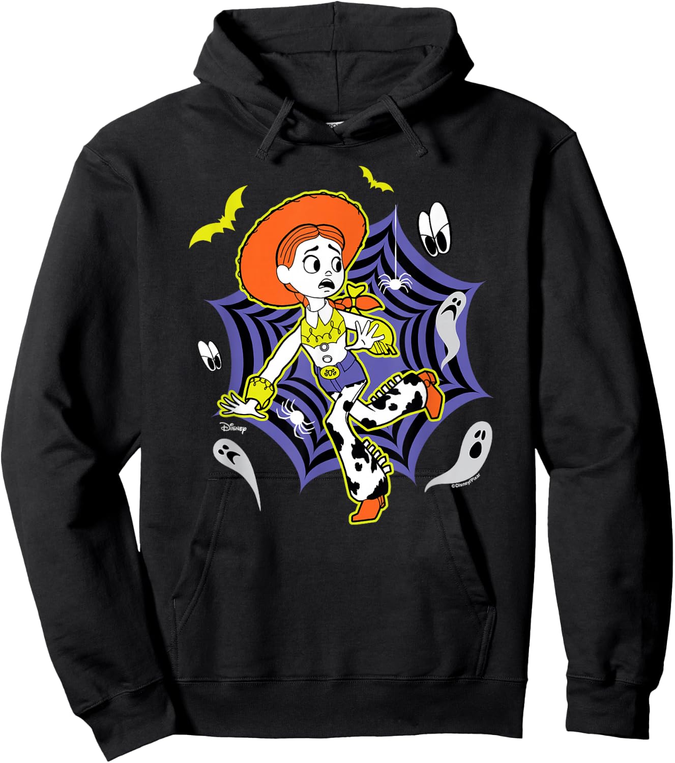 Toy Story - Jessie Halloween Spider Web with Bats and Ghosts Hoodie - Hoodie | Black