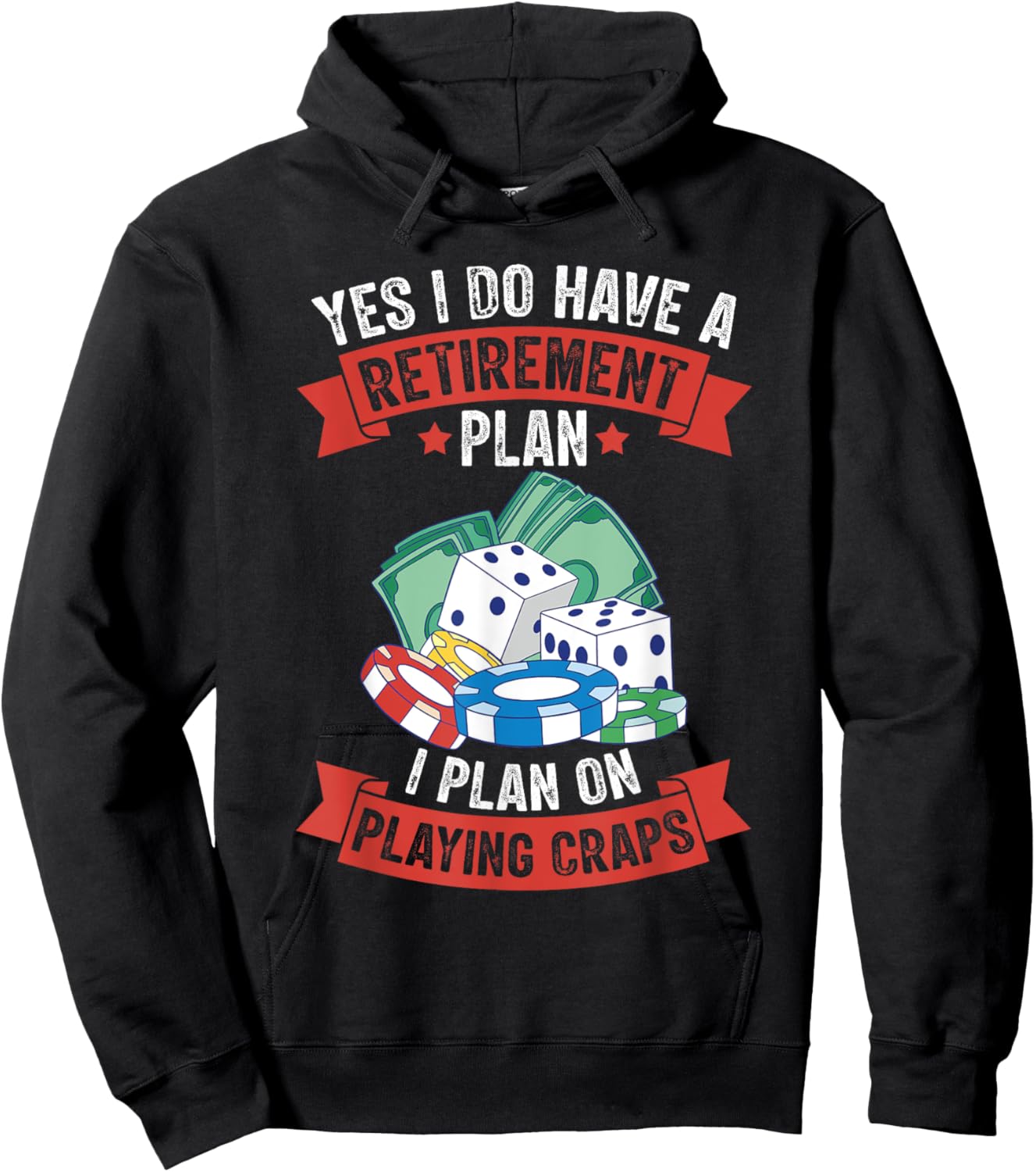 Craps Table Crapshooting Strategy Rules Game Dice Board Hoodie - Hoodie | Black
