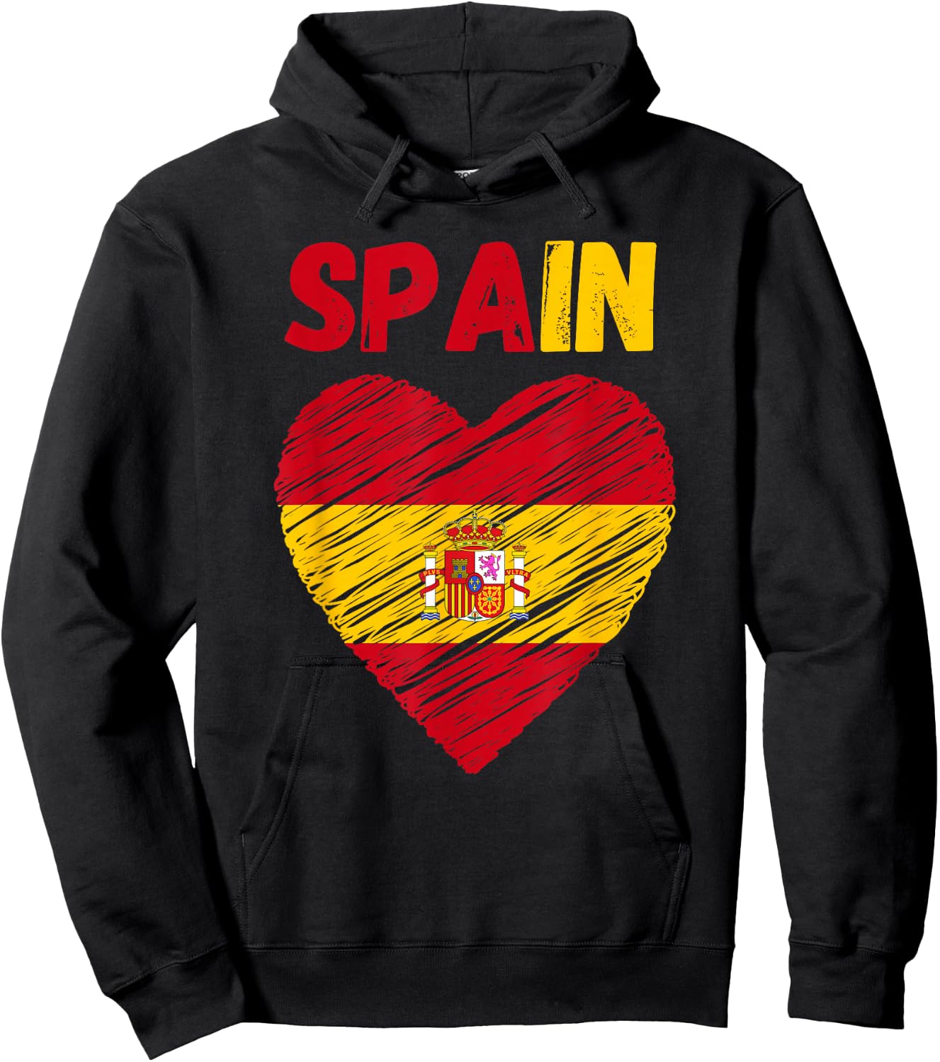 Spain Flag Holiday Vintage Grunge Espanol Spanish Flag Hoodie - Hoodie | Black