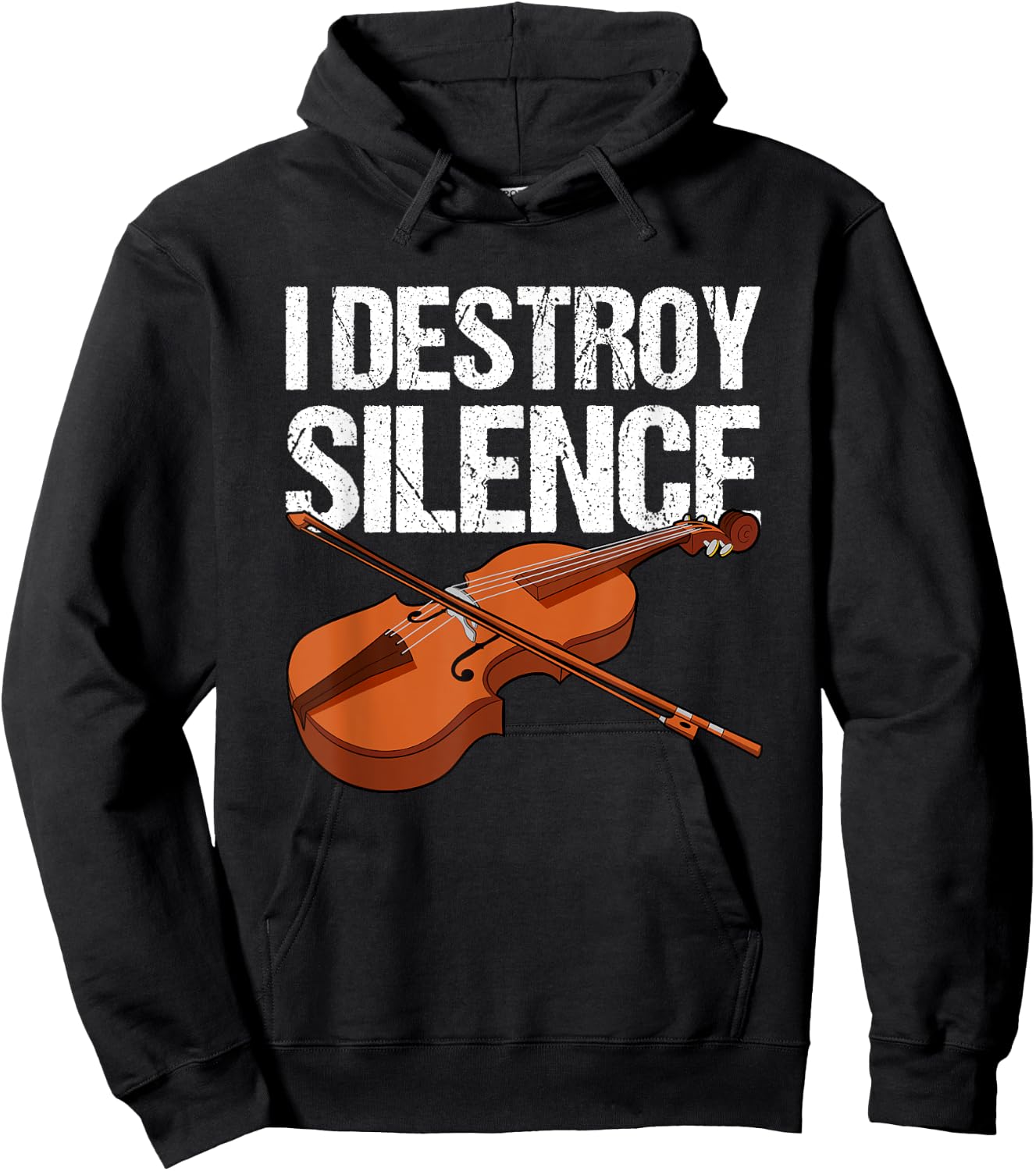 I destroy silence fiddle violin viola orchestra string Hoodie - Hoodie | Black