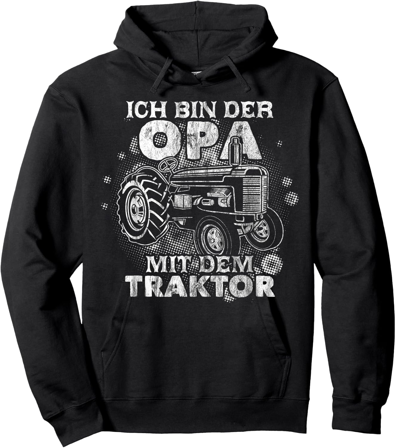 Grandpa with Tractor Grandpa Grandad Funny Hoodie - Hoodie | Black