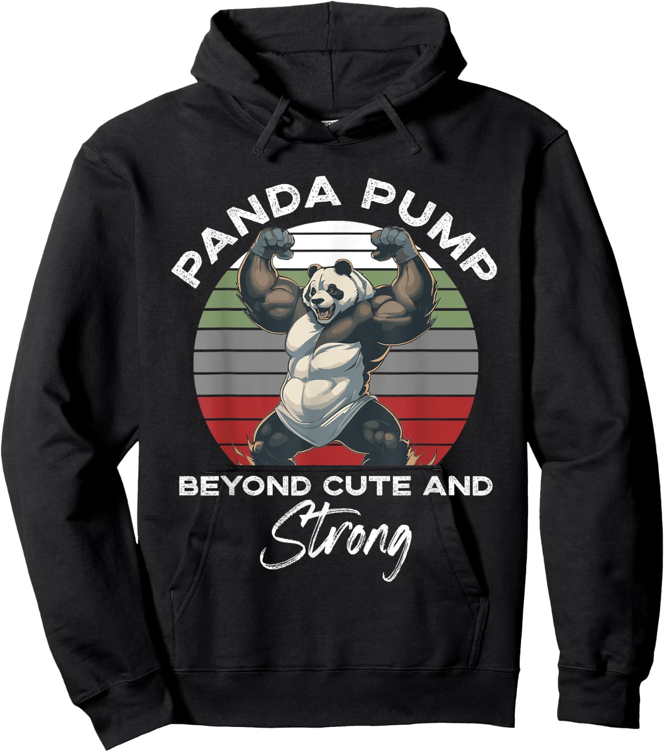 Panda Pump Beyond Cute And Strong Funny Panda Working Out Hoodie - Hoodie | Black