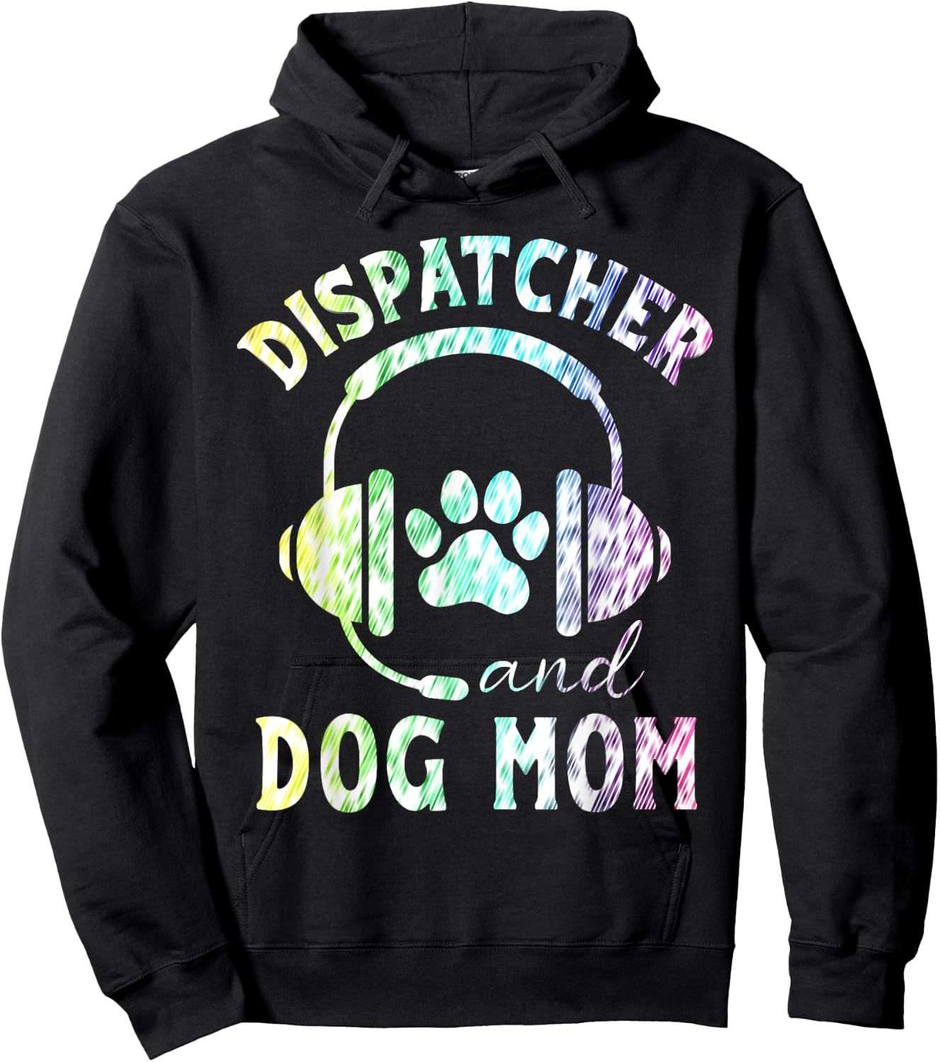 Dispatcher And Dog Mom Funny Dispatcher Men Women Hoodie - Hoodie | Black