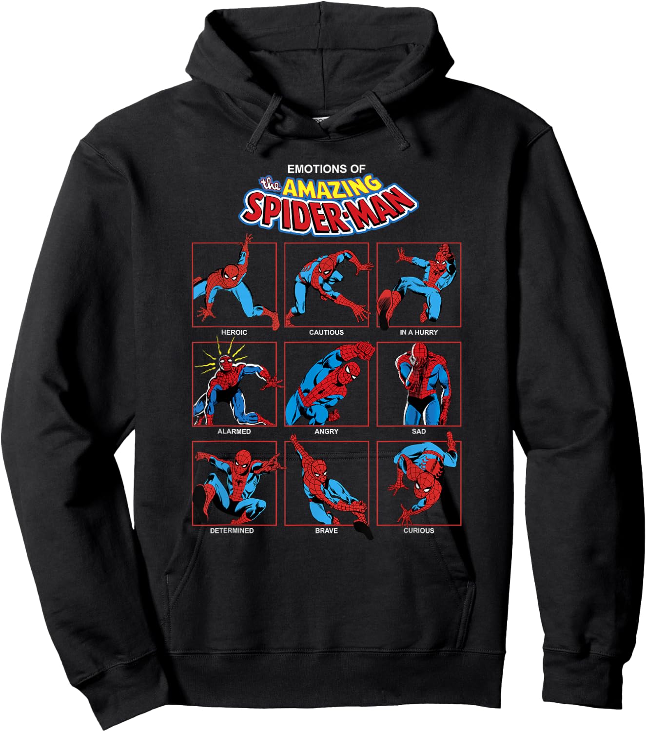 Marvel Spider-Man Classic Expressions of Spider-Man Grid Hoodie - Hoodie | Black