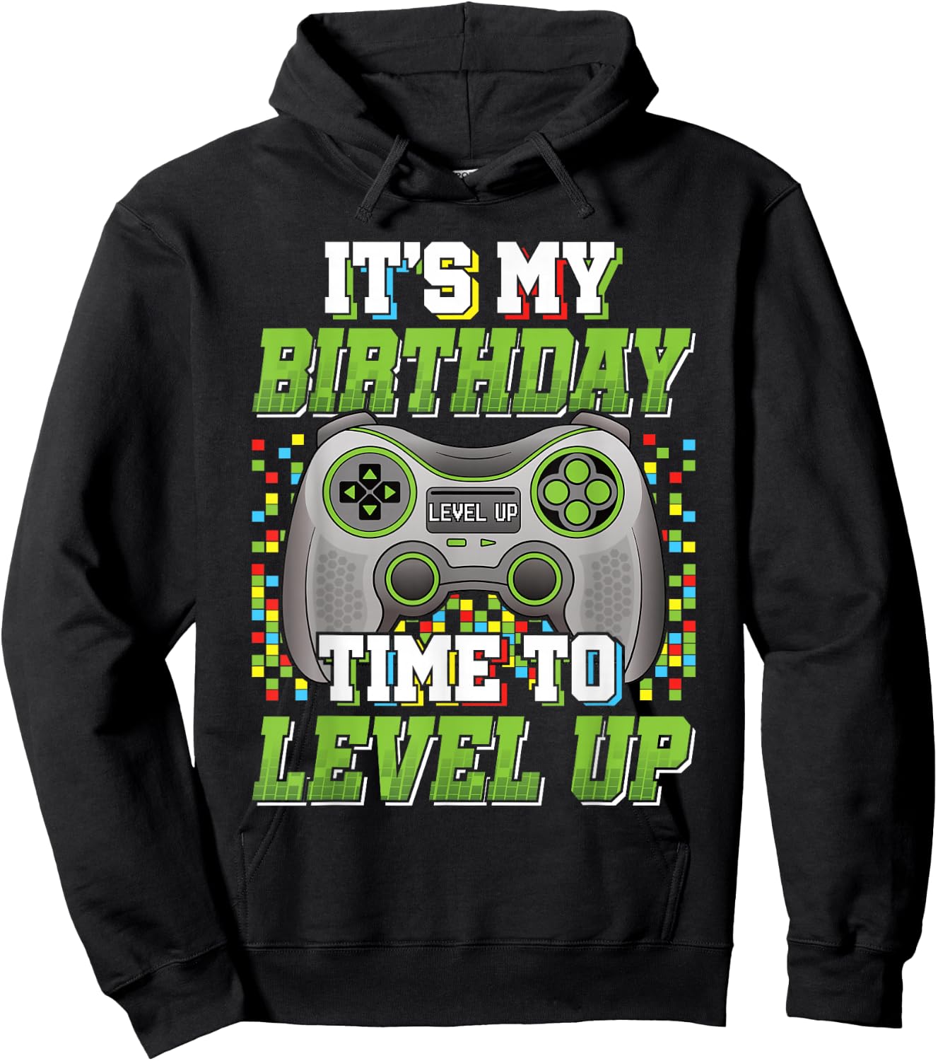 It's My Birthday Time To Level Up Video Game Gaming Men Boys Hoodie - Hoodie | Black
