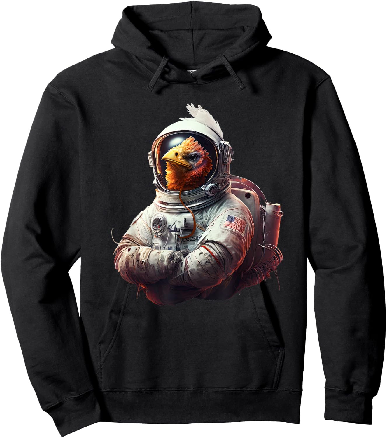 Chicken Cool Astronaut space Hoodie - Hoodie | Black