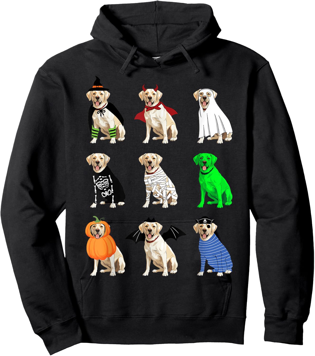 White Labrador Retriever Halloween Funny Ghost Monster Hoodie - Hoodie | Black
