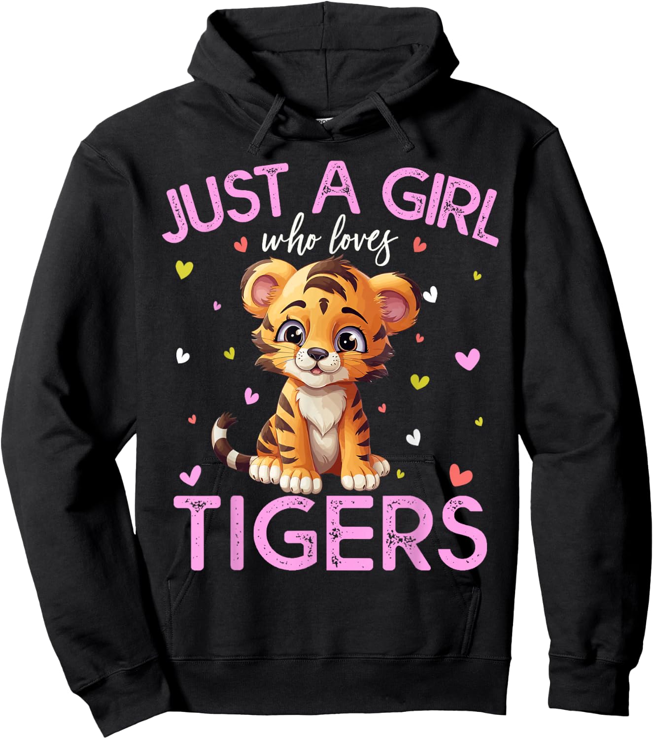 Just A Girl Who Loves Tigers Girls Hoodie - Hoodie | Black