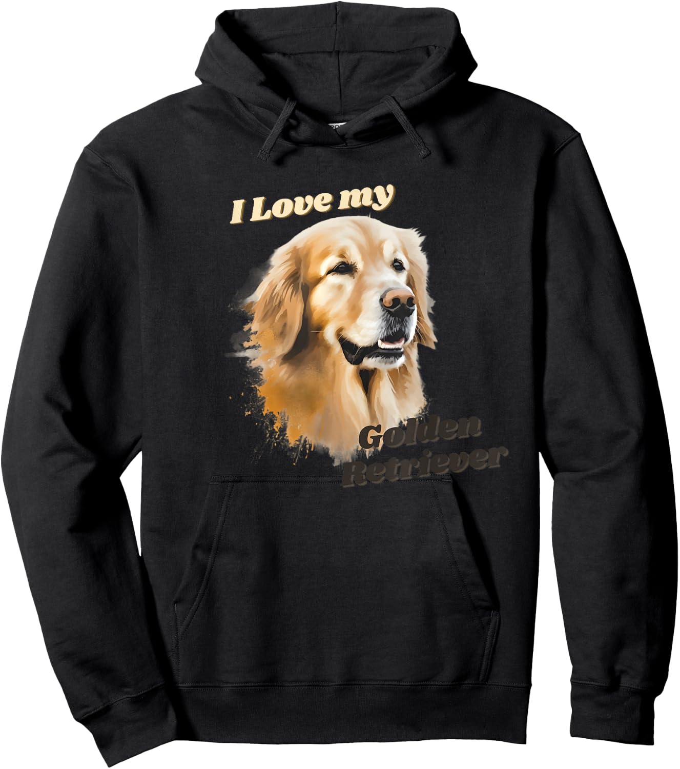 I love my Golden Retriever Hoodie - Hoodie | Black