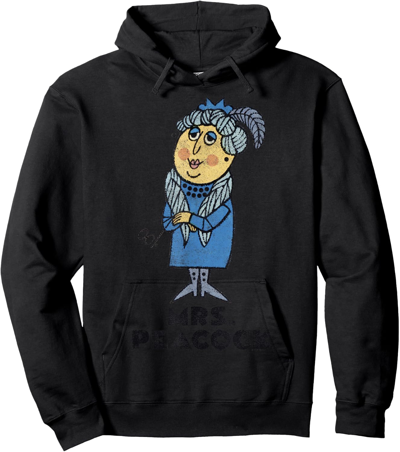 Clue Retro Mrs. Peacock Portrait Hoodie - Hoodie | Black