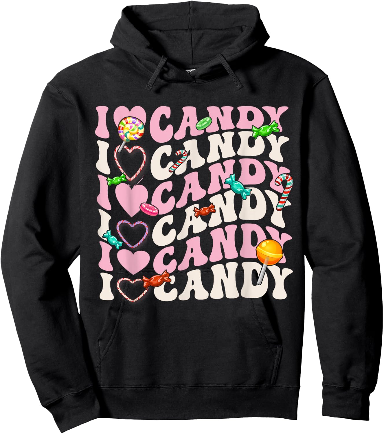 I Love Candy Halloween Party Cute Trick or Treat Candyland Hoodie - Hoodie | Black