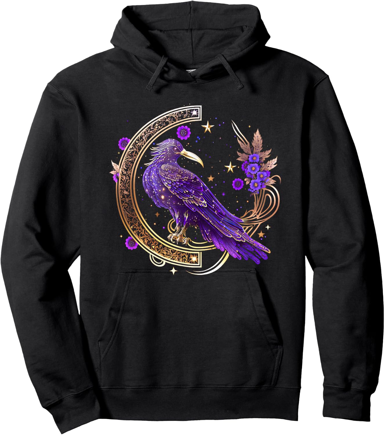 Mystical crow, raven birds, Nordic, Celtic, Wicca, Morrigan Hoodie - Hoodie | Black