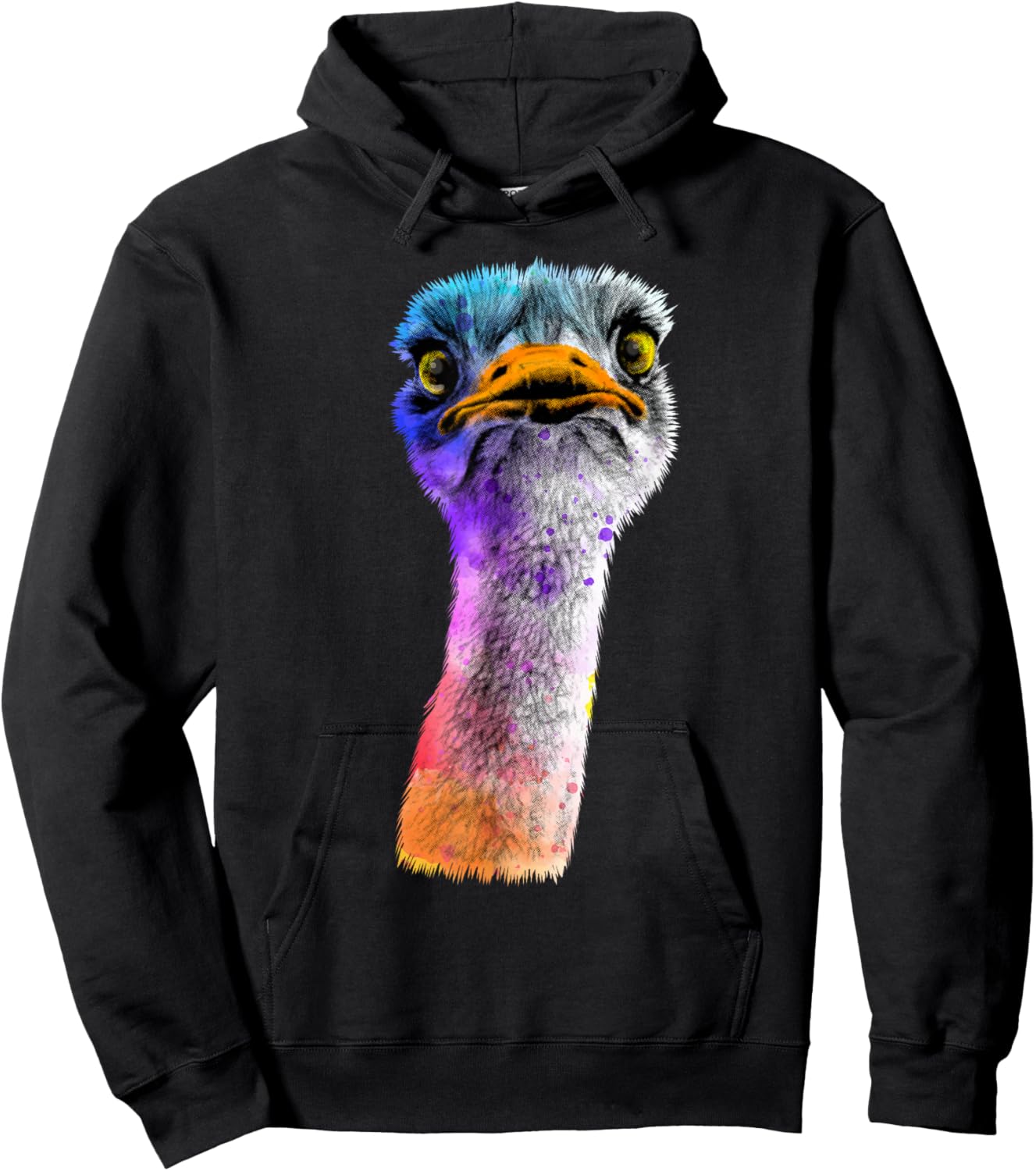 Funny Ostrich Face Design Men Women Boys Girls Ostrich Lover Hoodie - Hoodie | Black