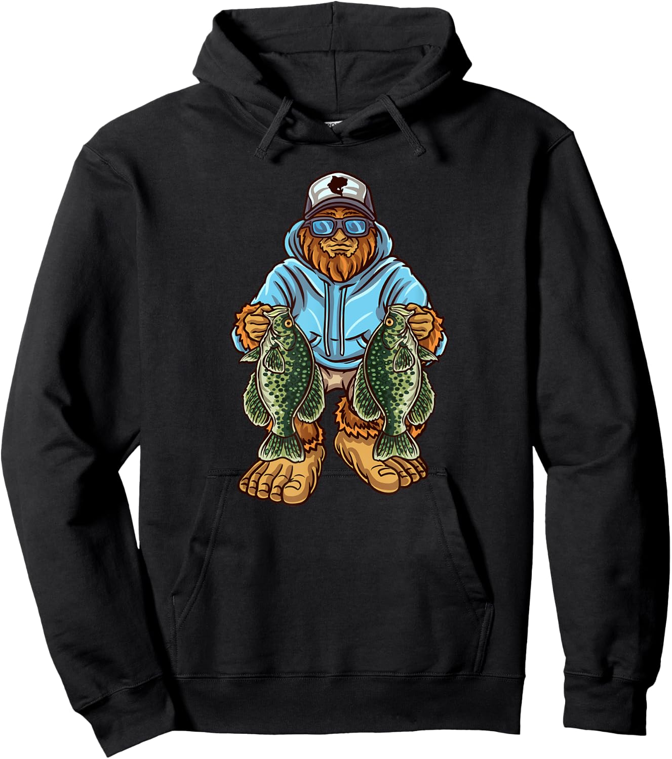 Crappie Fishing Bigfoot Panfishing Fishermen Hoodie - Hoodie | Black