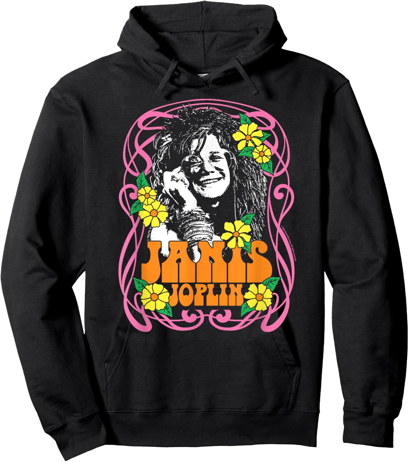 Janis Joplin - Flowers Hoodie - Hoodie | Black
