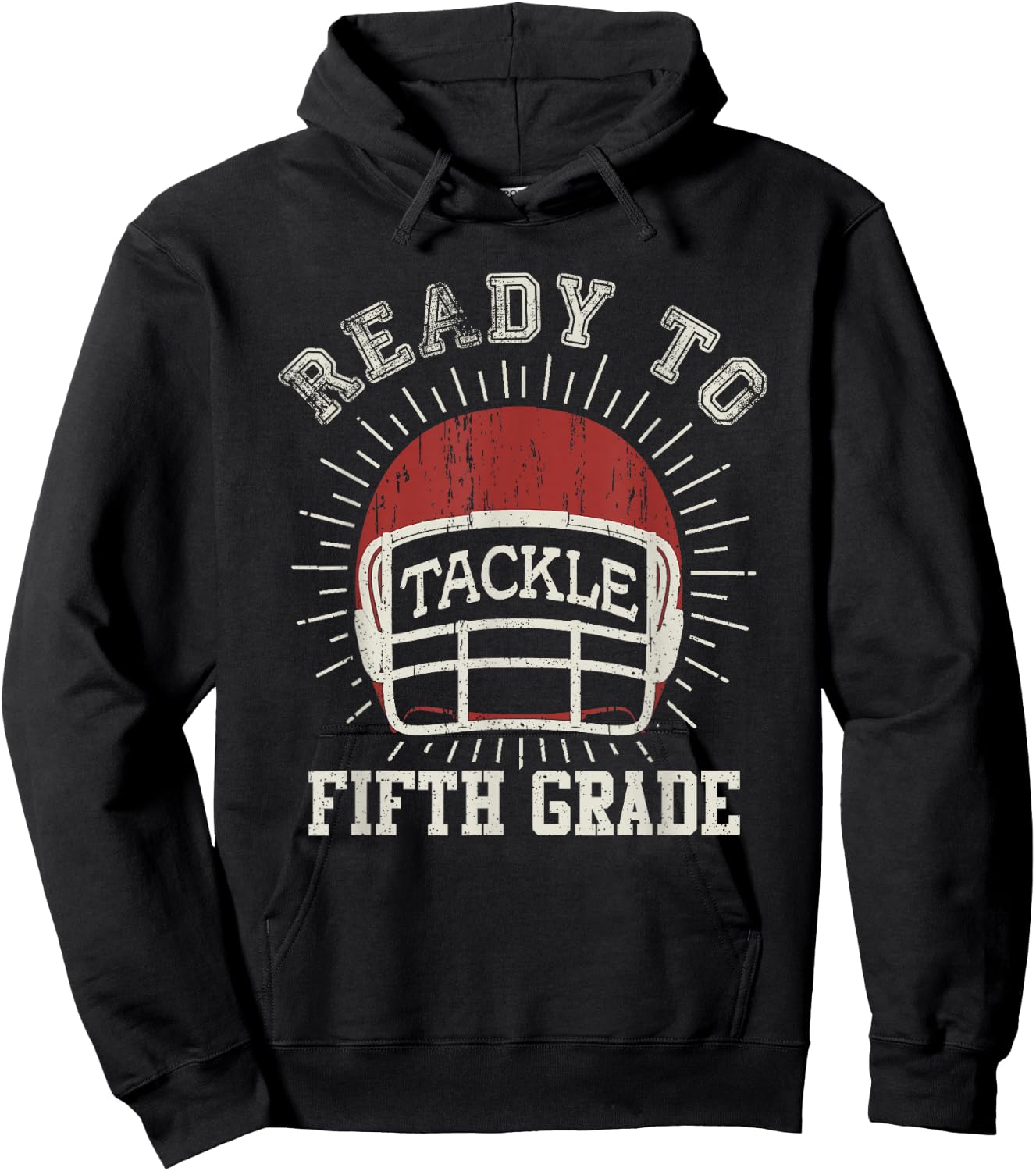 Ready To Tackle 5th Grade Back To School Football Hoodie - Hoodie | Black