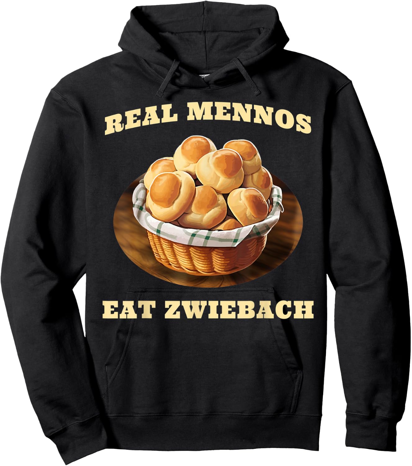 Zwiebach Mennonite Bun Roll Bread Baking Zwieback Hoodie - Hoodie | Black