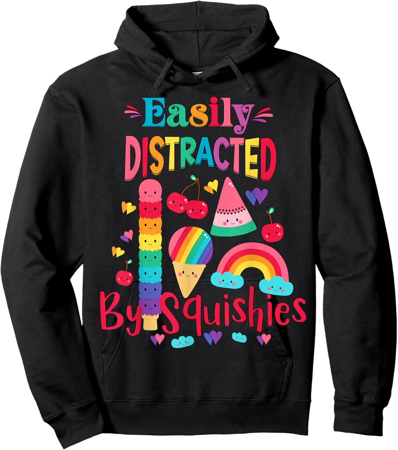 Girls Who Love Squishy Colors Easily Distracted By Squishies Hoodie - Hoodie | Black