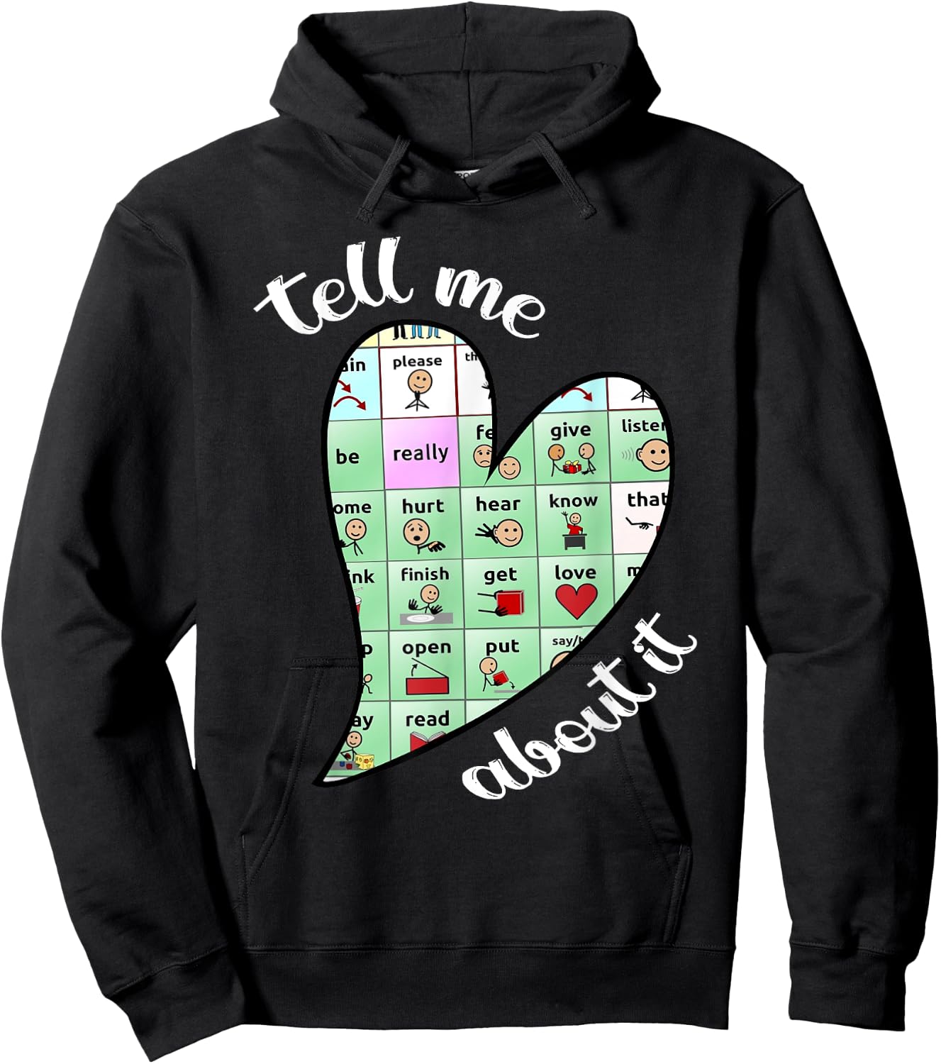 Tell Me About it Speech Pathology Aac Sped Teacher Hoodie - Hoodie | Black