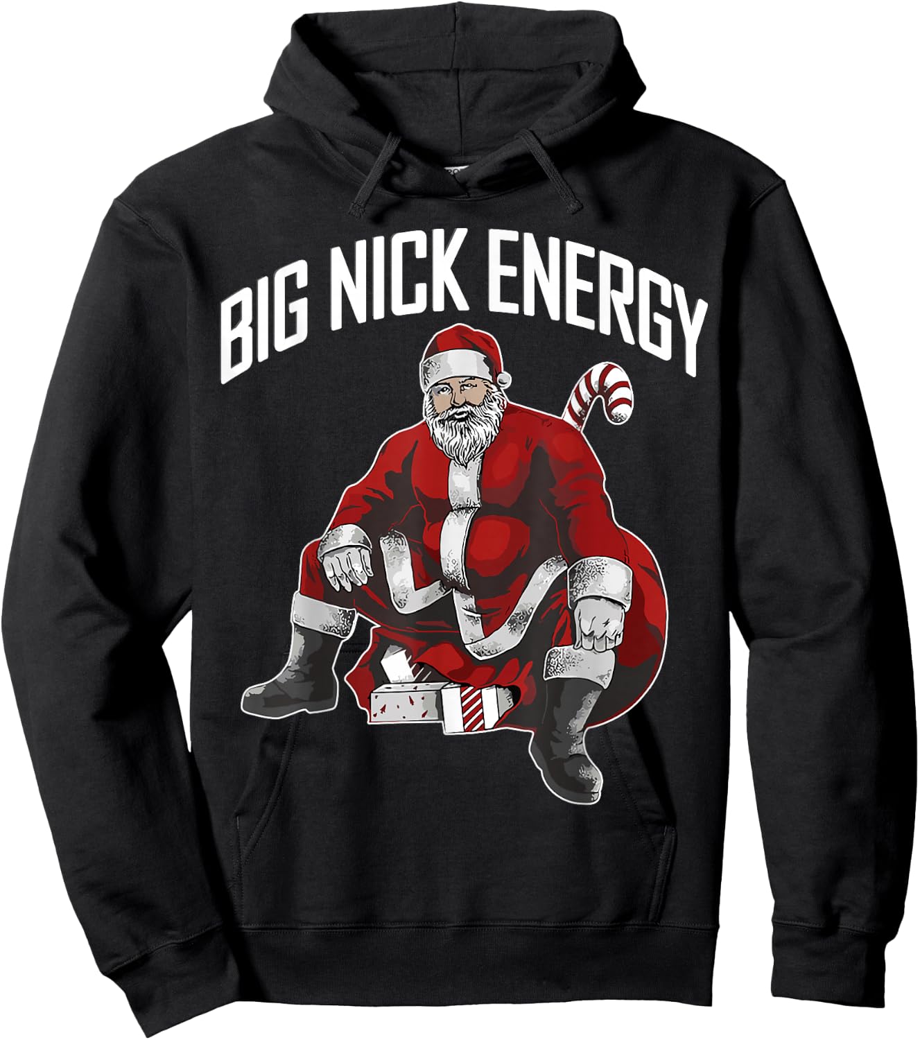 Santa Big Nick Energy Funny Meme Christmas Hilarious Xmas Hoodie - Hoodie | Black