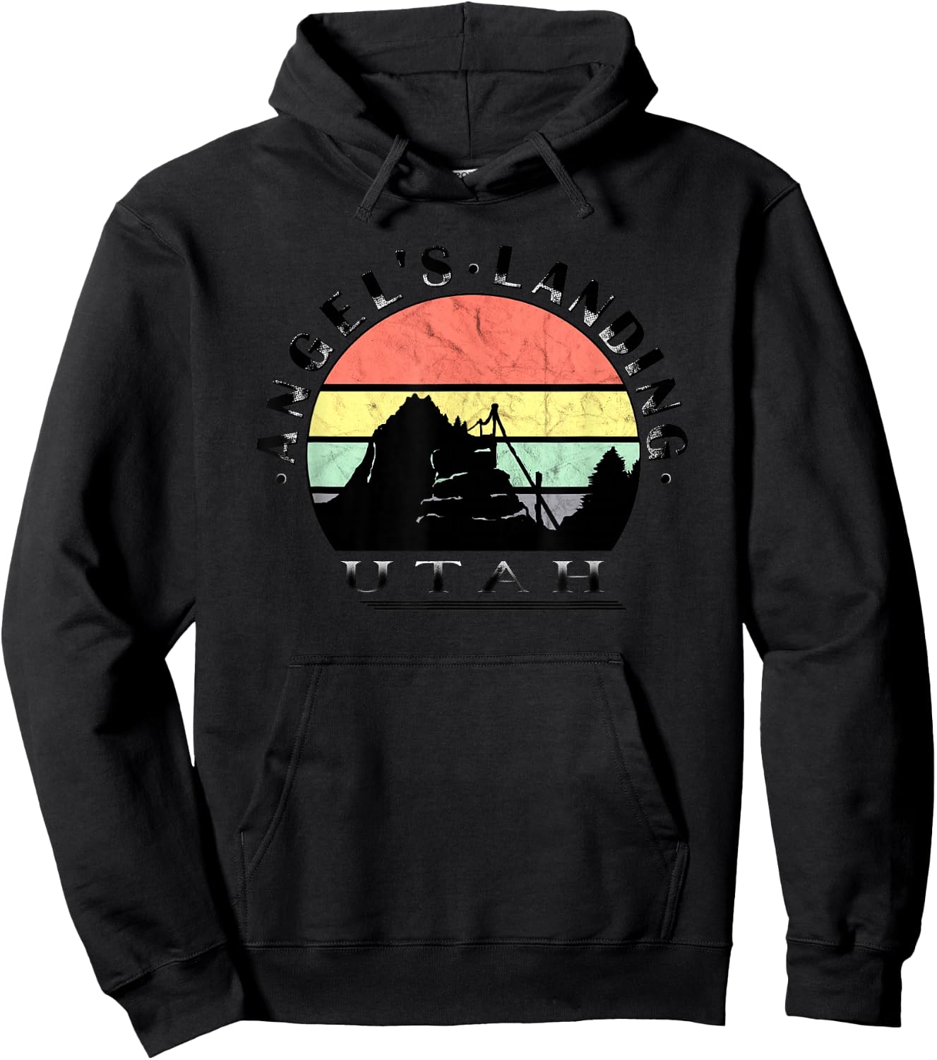 Angels Landing Retro Vintage Sunset Hoodie - Hoodie | Black
