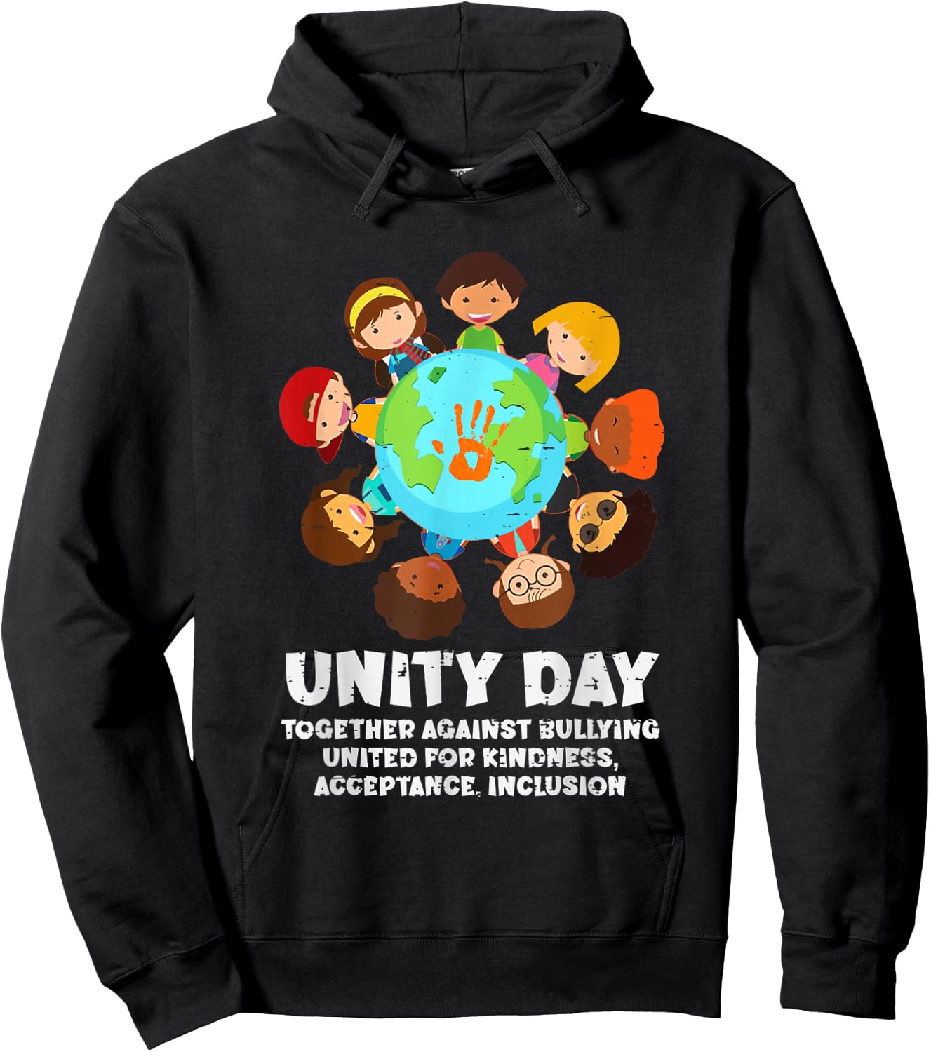 Together Against Bullying Orange Anti Bullying Unity Day Kid Hoodie - Hoodie | Black