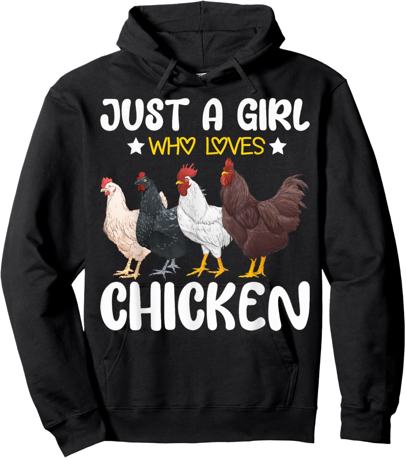 Just A Girl Who Loves Chickens Farm Lover Cute Chicken Buffs Hoodie - Hoodie | Black