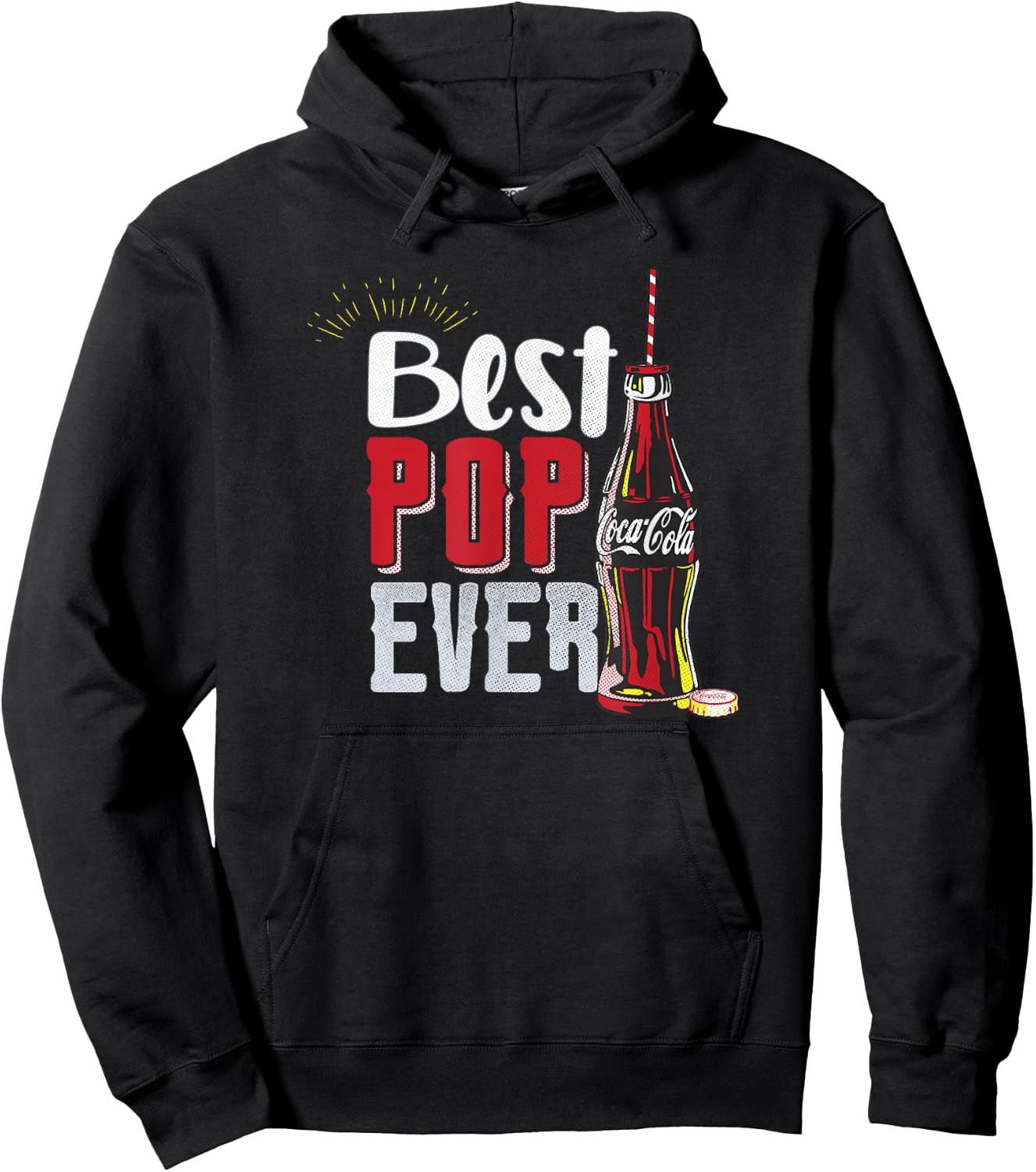 Coca-Cola Father's Day Best Pop Ever Coke Bottle and Straw Hoodie - Hoodie | Black
