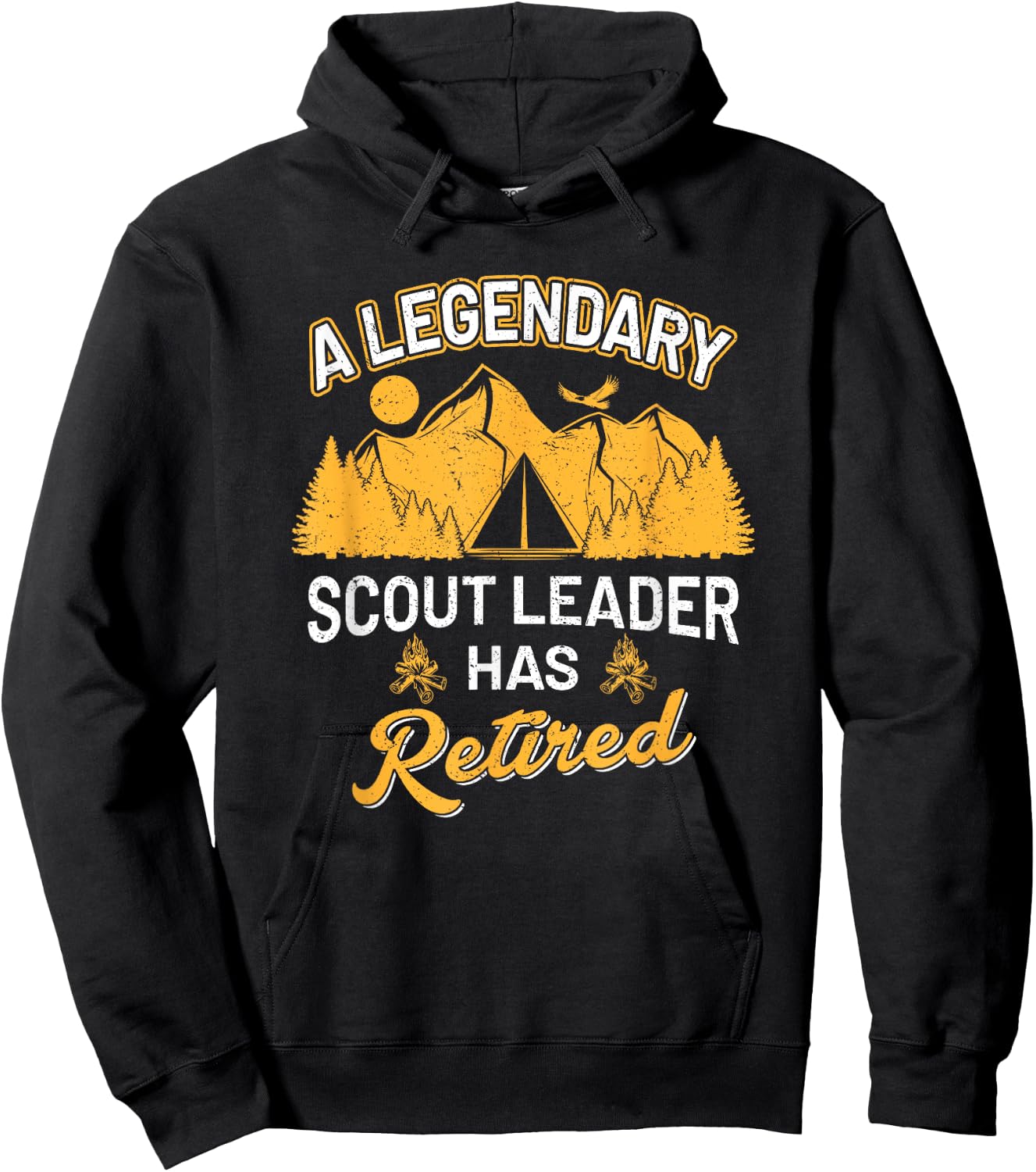 A Legendary Scout Leader has retired Camper Nature Campfire Hoodie - Hoodie | Black