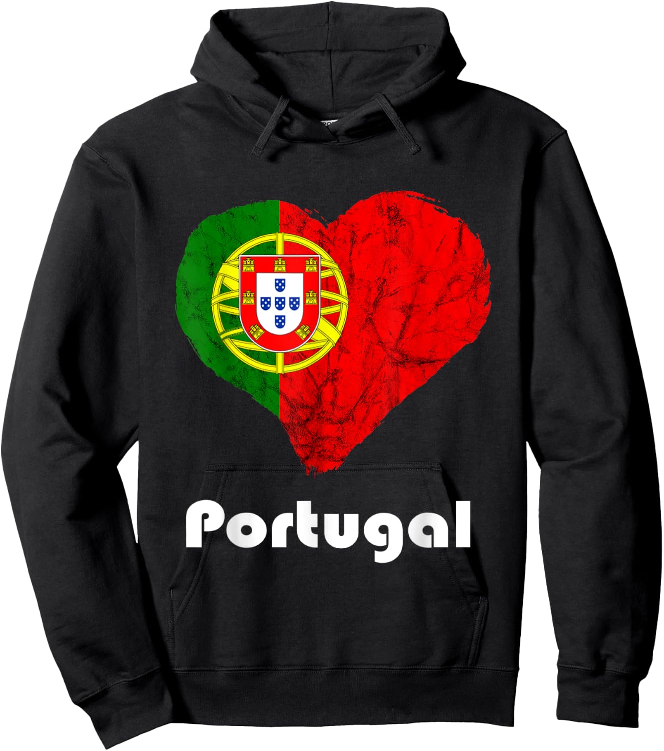 Portugal Flag Heart Portuguese Roots Portugal Portugal Hoodie - Hoodie | Black