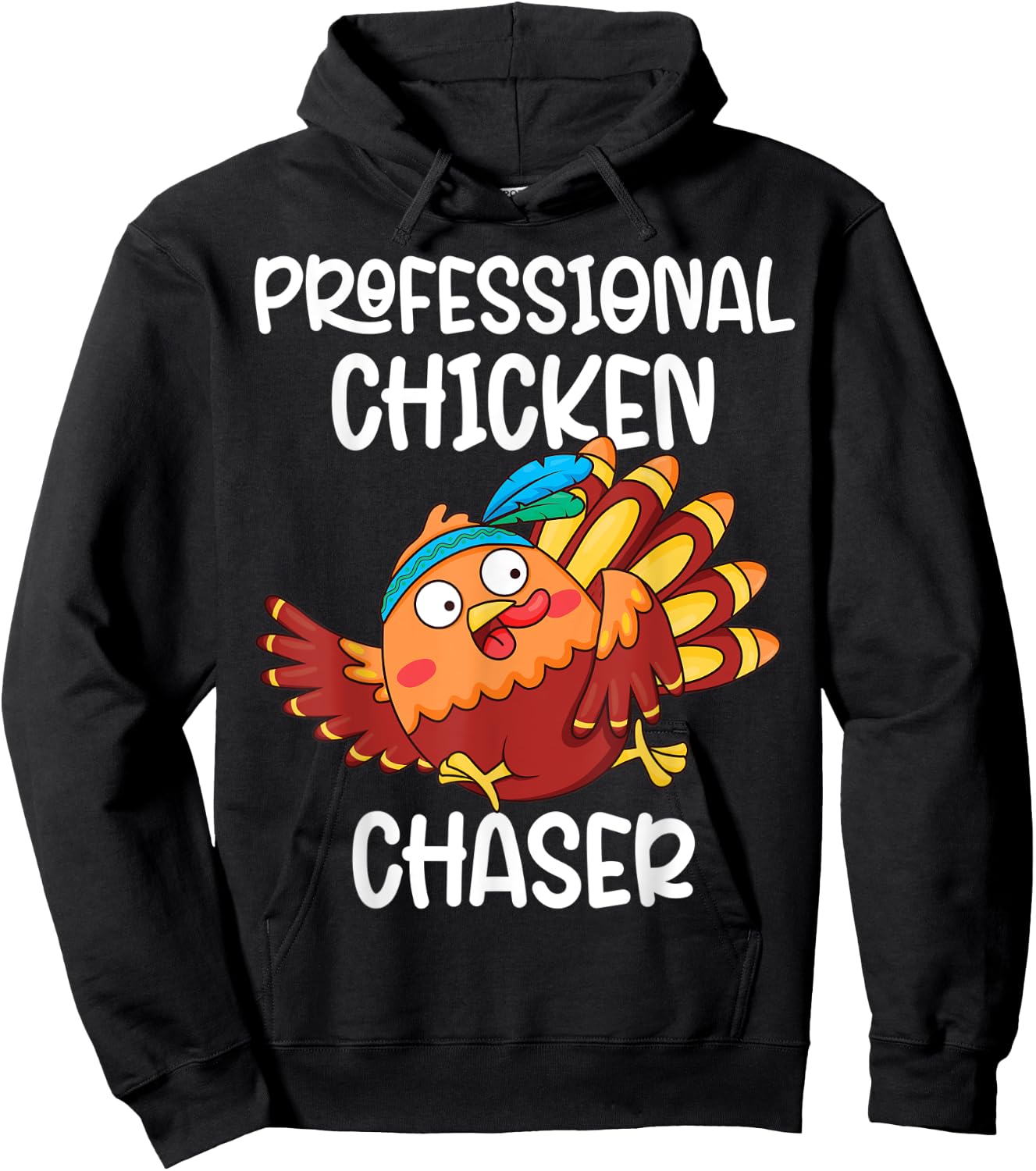 Professional Chicken Chaser Funny Farm Farmer Kids Running Hoodie - Hoodie | Black