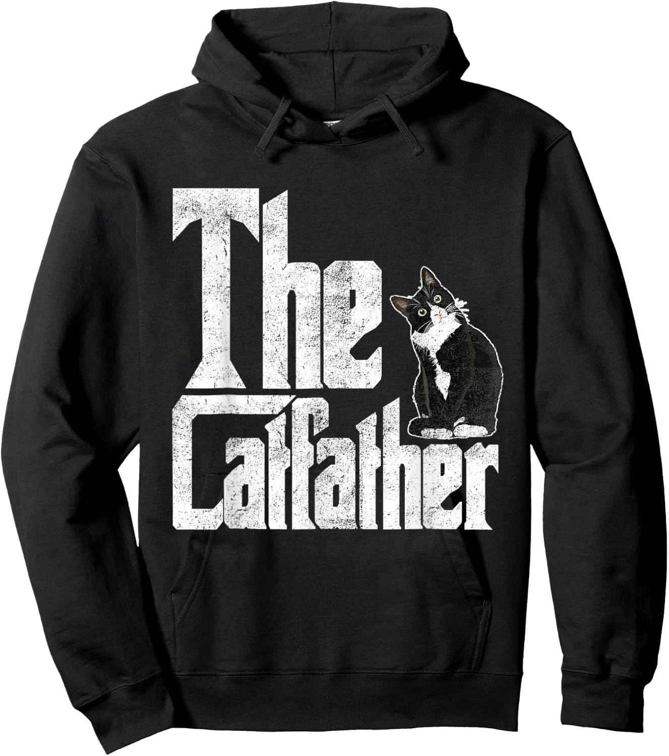 The Catfather Cat Father Mafia Funny Parody Fathers Day Hoodie - Hoodie | Black