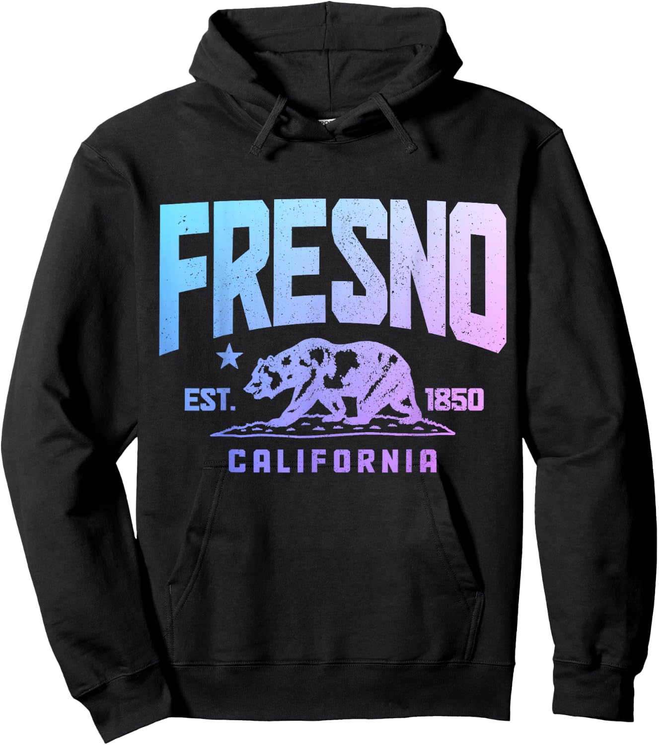 Fresno, California, California, 1850 Pride Vintage Hoodie - Hoodie | Black