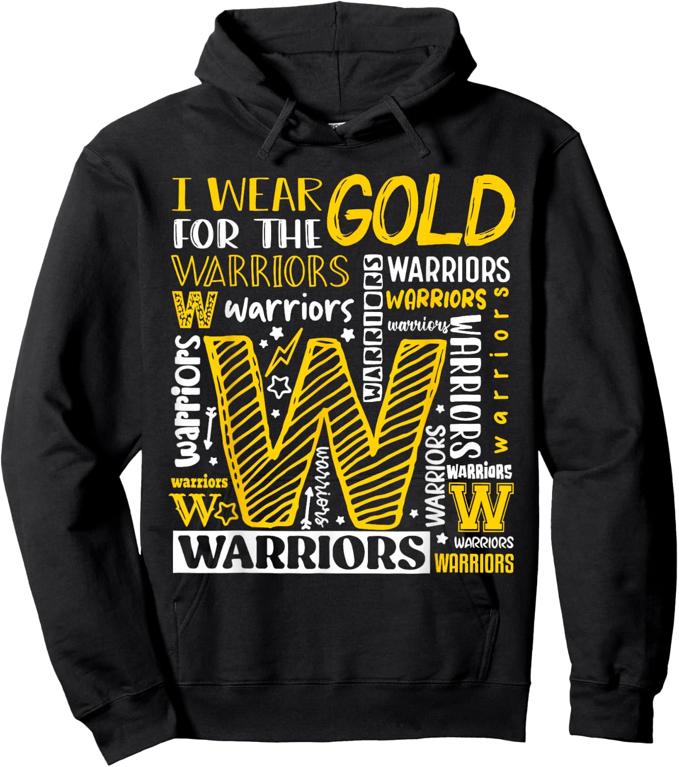 I Wear Gold For The Warriors Childhood Cancer Awareness Hoodie - Hoodie | Black
