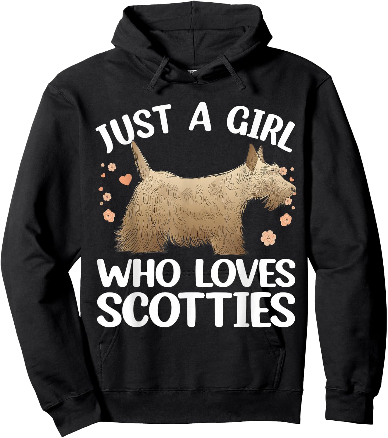 Funny Scottish Terrier Art For Girls Women Scottie Dog Lover Hoodie - Hoodie | Black