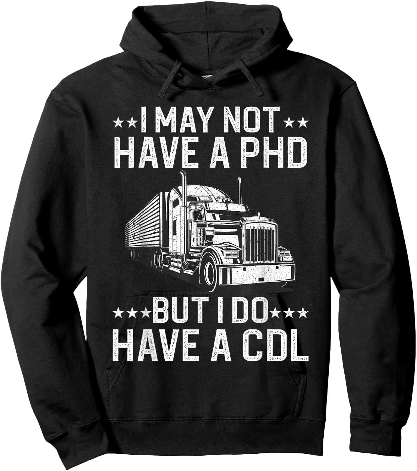 Funny Trucker Design Women CDL Truck Driver Trucking Hoodie - Hoodie | Black