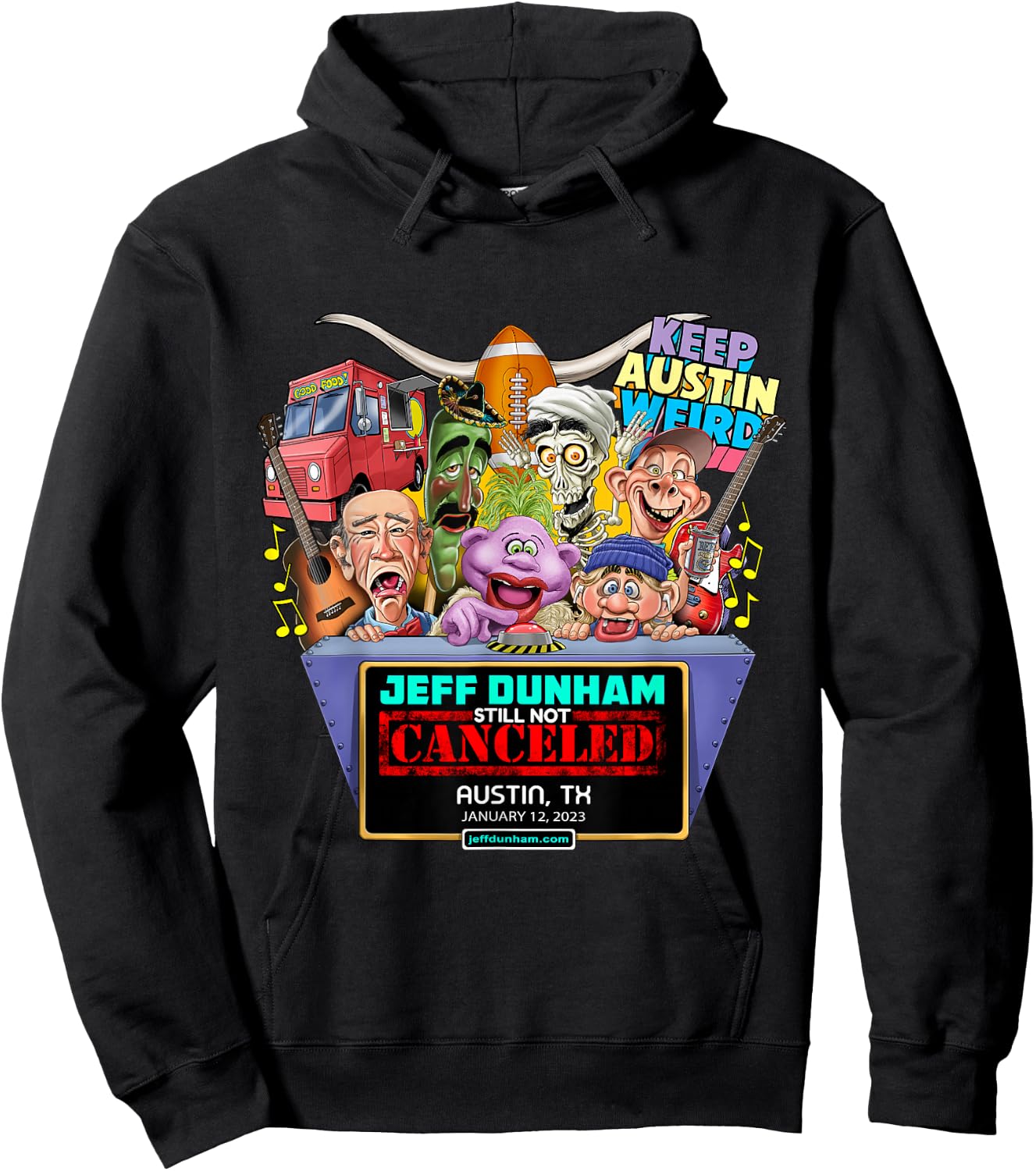 Jeff Dunham Austin, TX (2023) Hoodie - Hoodie | Black