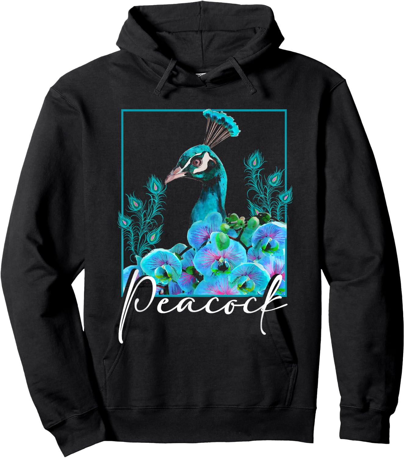 Beautiful Peacock | Bird Lover | Peacock Feathers Hoodie - Hoodie | Black