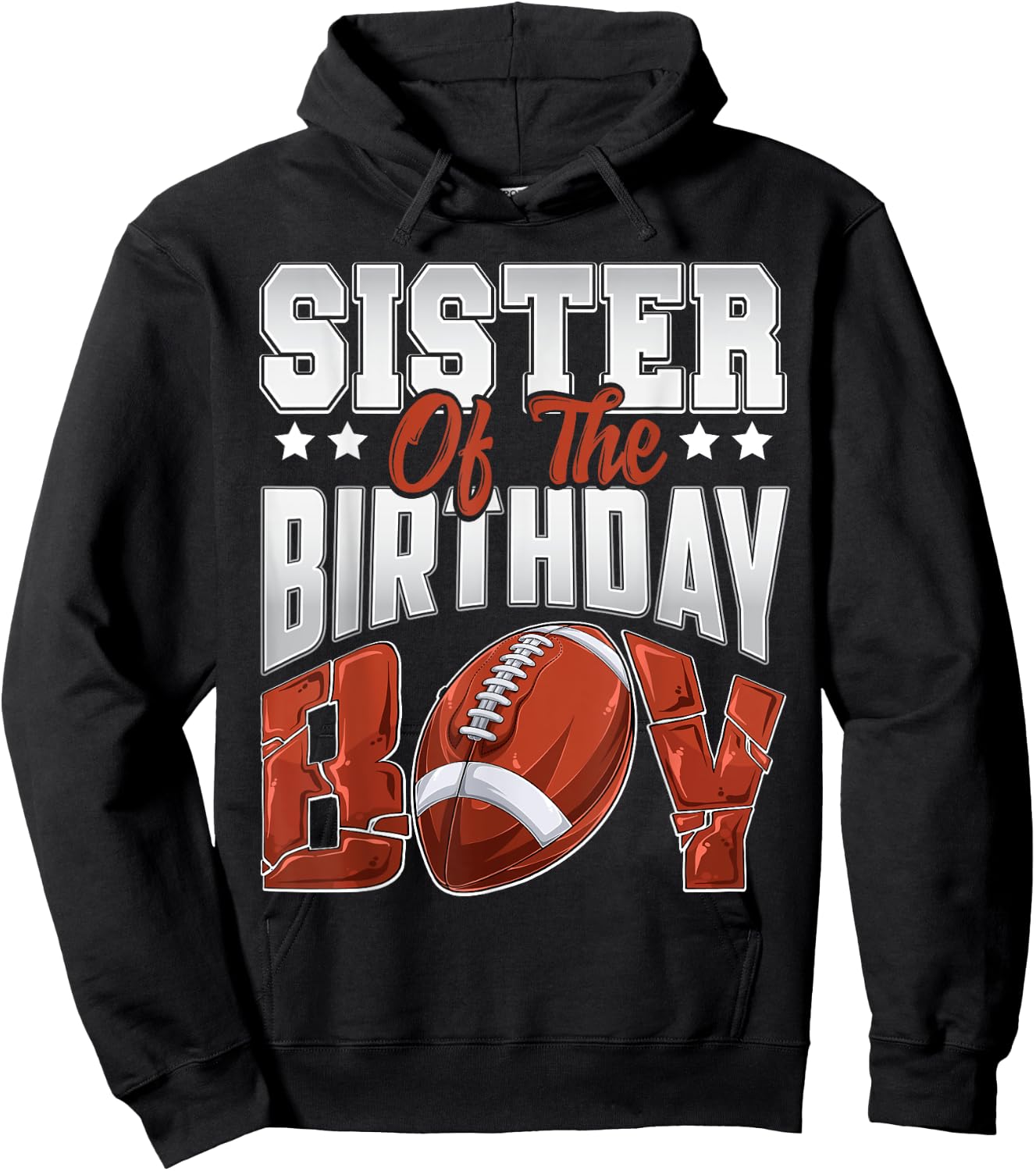 Sister Football birthday Boy Family Baller b-day Party Hoodie - Hoodie | Black
