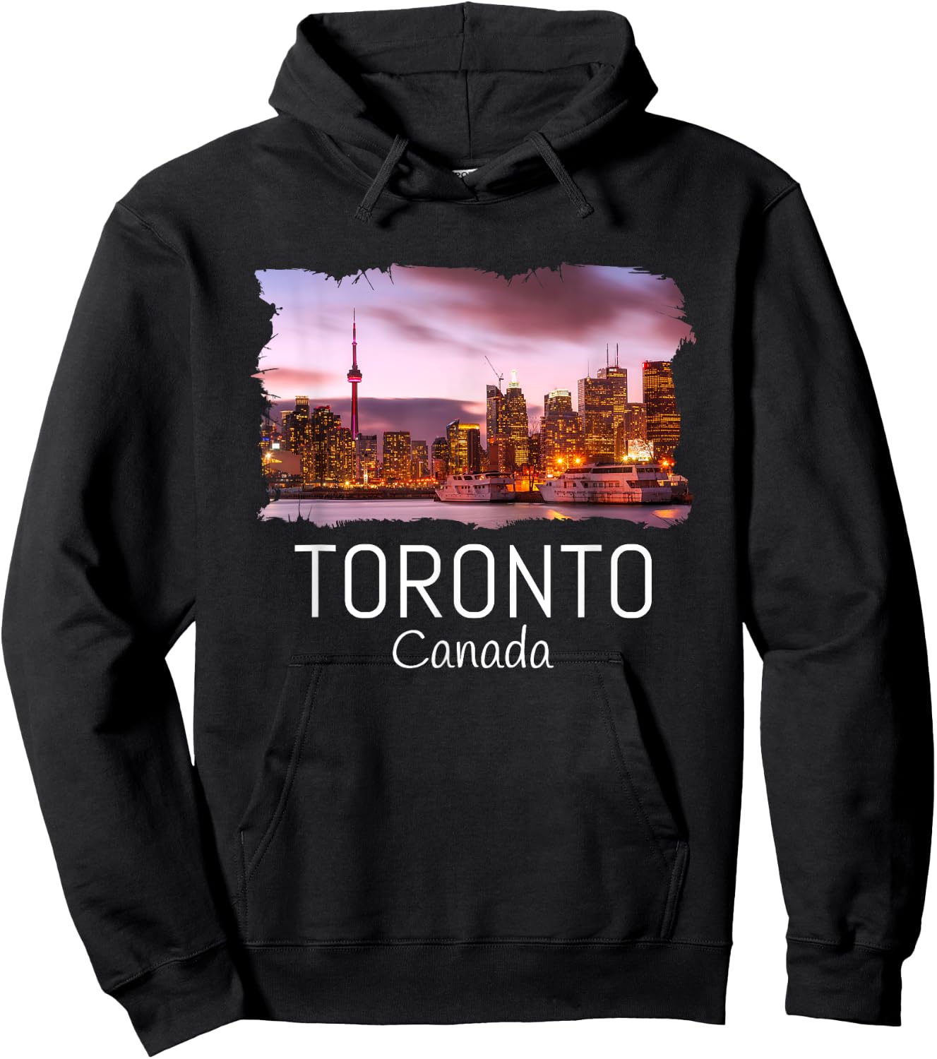 Toronto Skyline CN Tower Travel Souvenir Gift Toronto Canada Hoodie - Hoodie | Black
