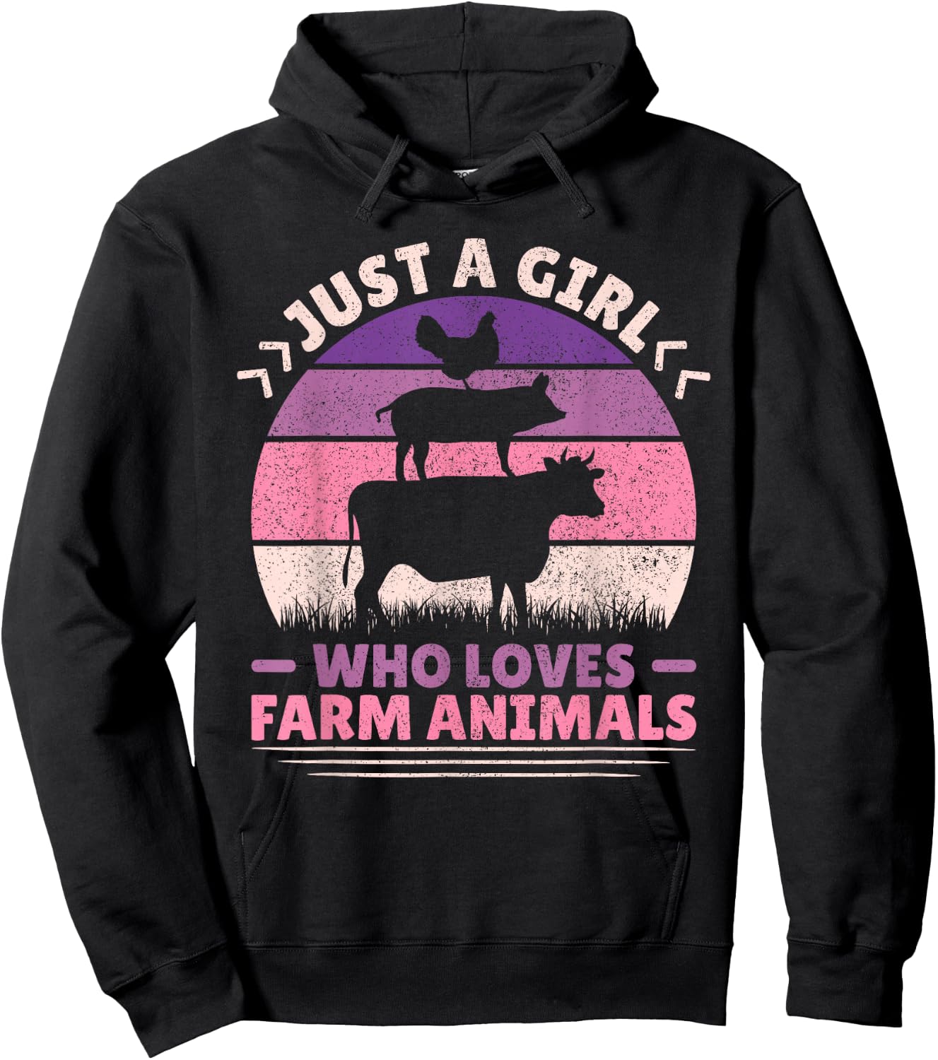 Just A Girl Who Loves Farm Animals Lover Women Farmer Girl Hoodie - Hoodie | Black