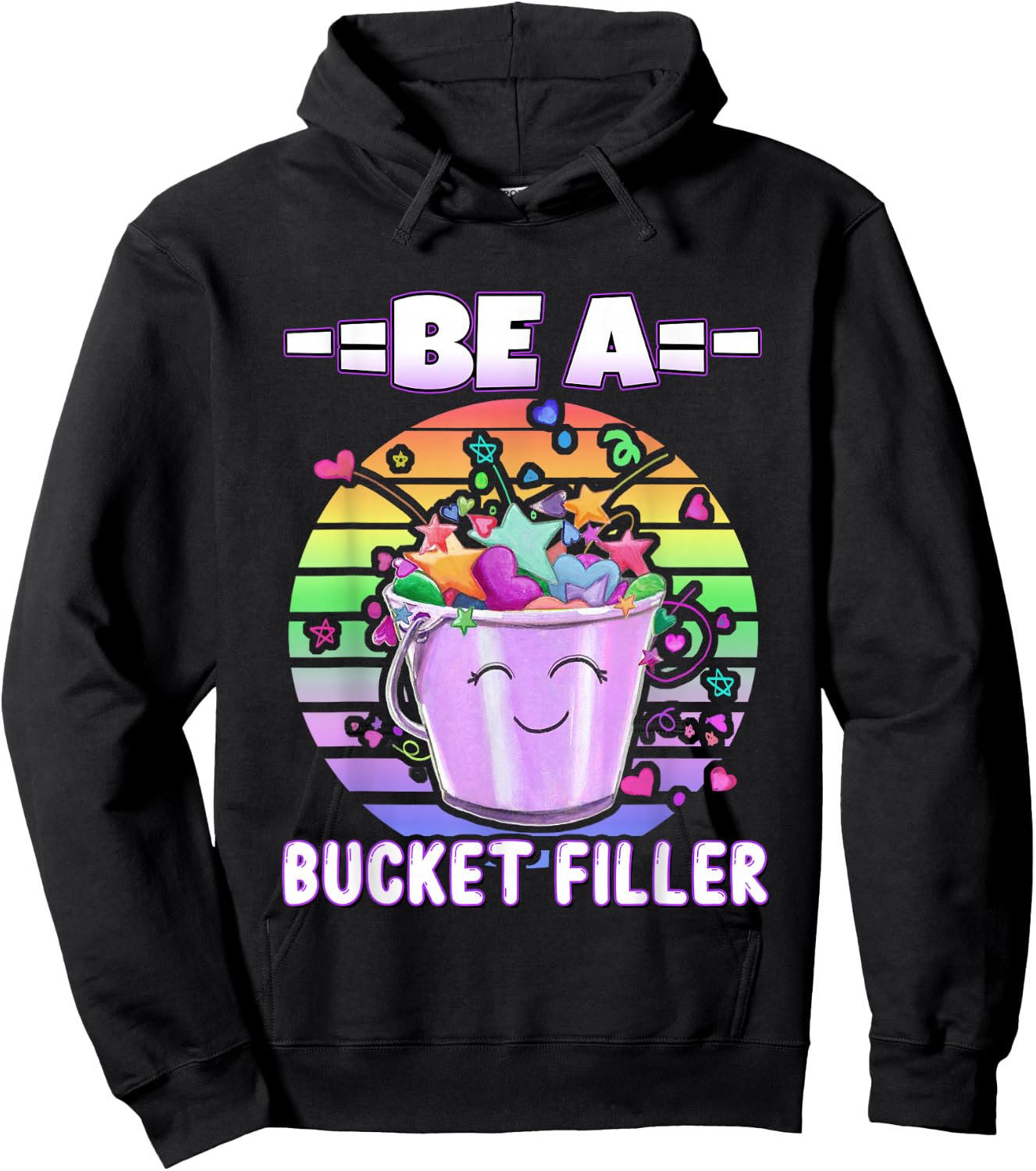 Be a Bucket Filler Colourful Sunset Hoodie - Hoodie | Black